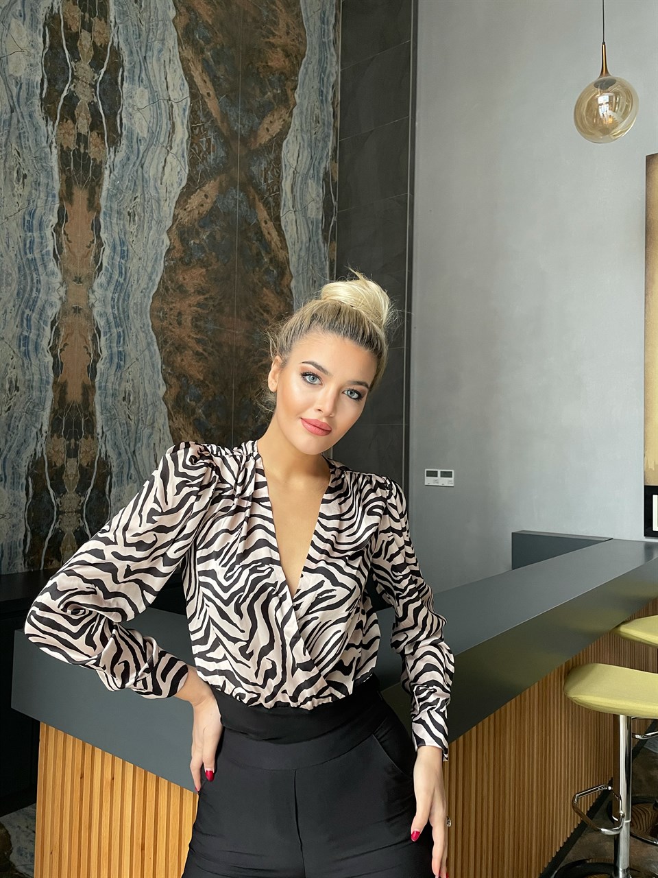 Zebra Desen Bodysuit