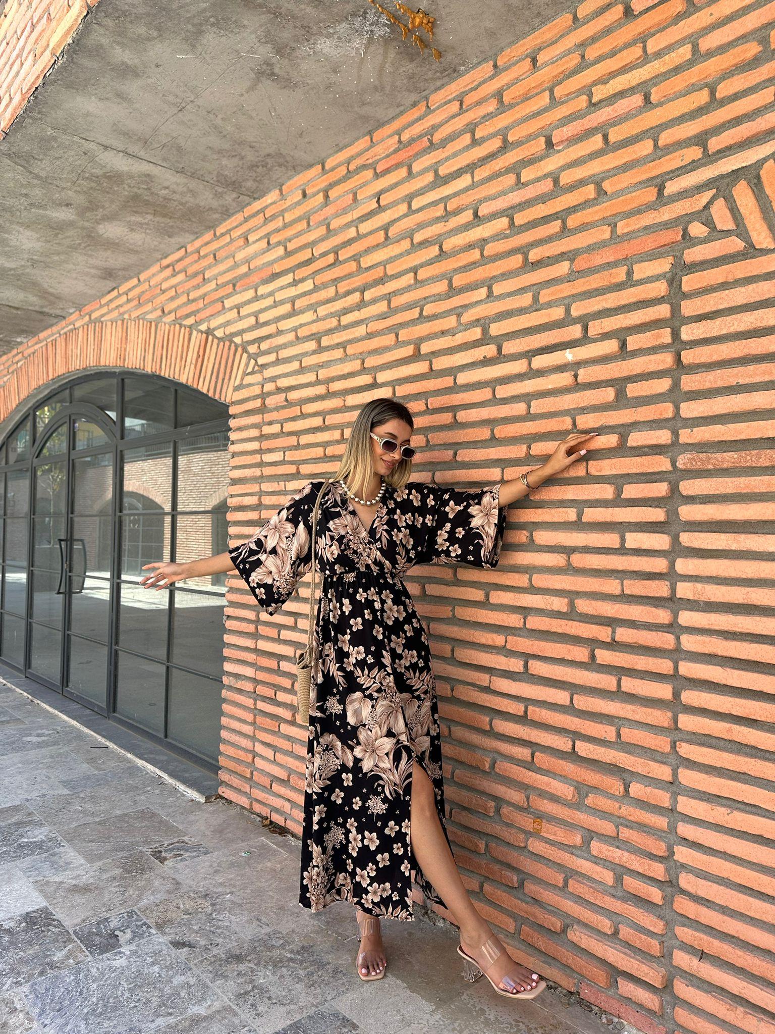 Zenya Kahve Çiçekli Elbise 1707308