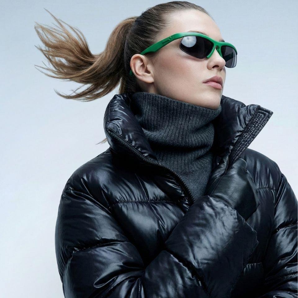 Bottega Veneta BV1114S 007 Yeşil Füme Geometrik Kadın Güneş Gözlüğü 60-18
