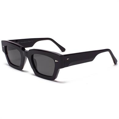 Ahlem kadın güneş gözlüğü villette black grey 48-23 -- siyah dikdörtgen uv400 korumalı kemik/asetat kadın güneş gözlüğü/gözlük