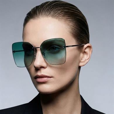 Alexander McQueen AM0342S 004 63-16 Gümüş Mavi Kadın Güneş Gözlüğü