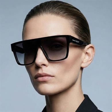 Alexander McQueen AM0354S 001 99-01 Siyah Füme Kadın Geometrik Güneş Gözlüğü