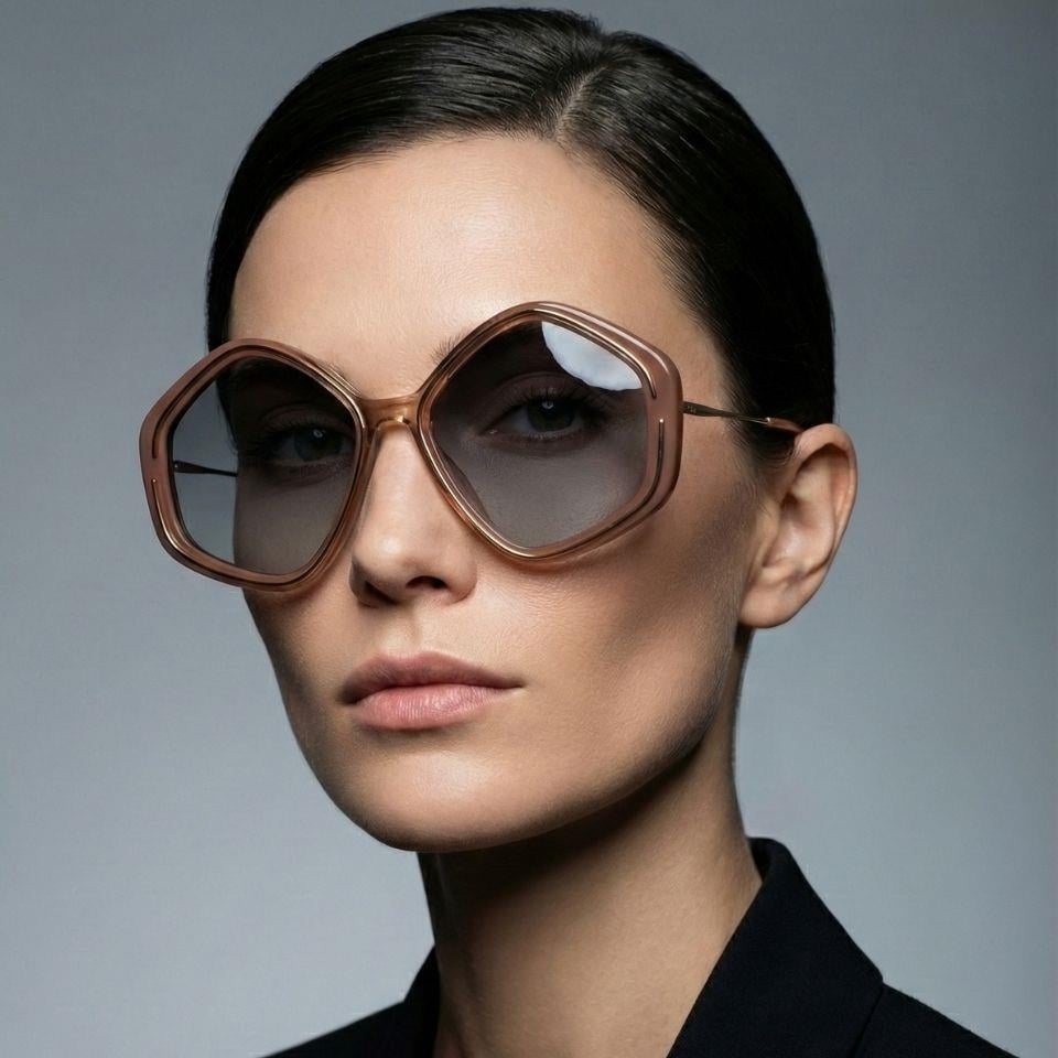 Chloe 0061S 002 Kahverengi Füme Geometrik Kadın Güneş Gözlüğü 58-17