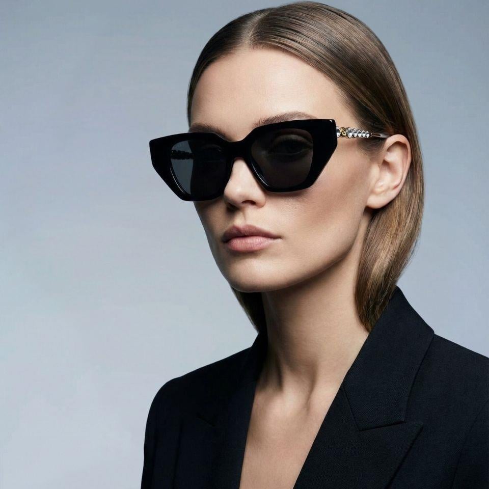 Gucci GG0641S 001 53-19 Siyah Cat Eye Çerçeveli Füme Mat Camlı Kadın Güneş Gözlüğü