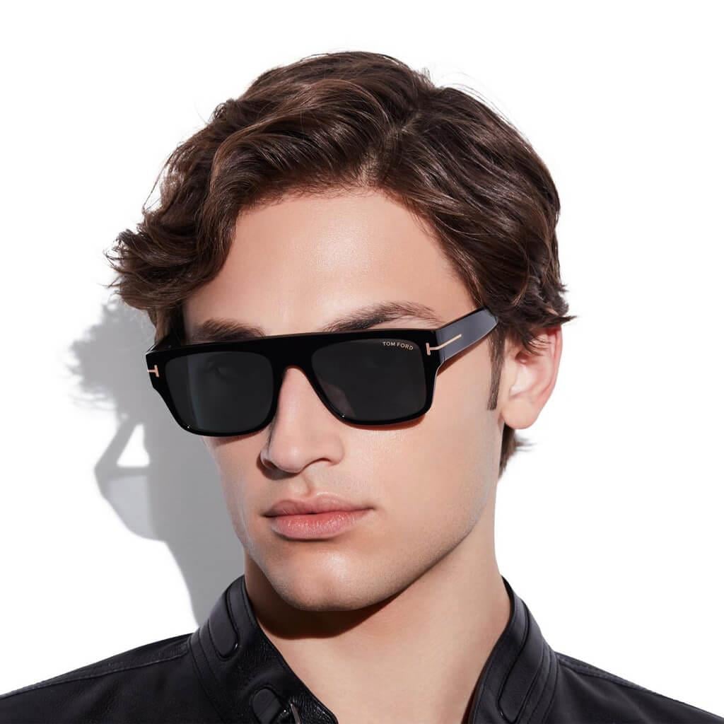 Tomford güneş gözlüğü dunning-02 tf907 01v 55-19 / unisex güneş gözlüğü