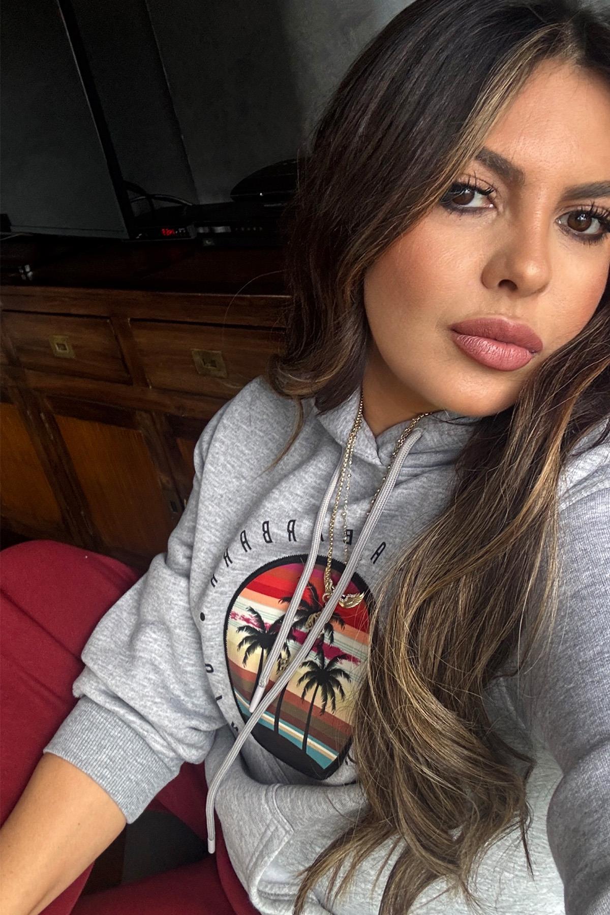 California Kapüşonlu Sweatshirt Gri