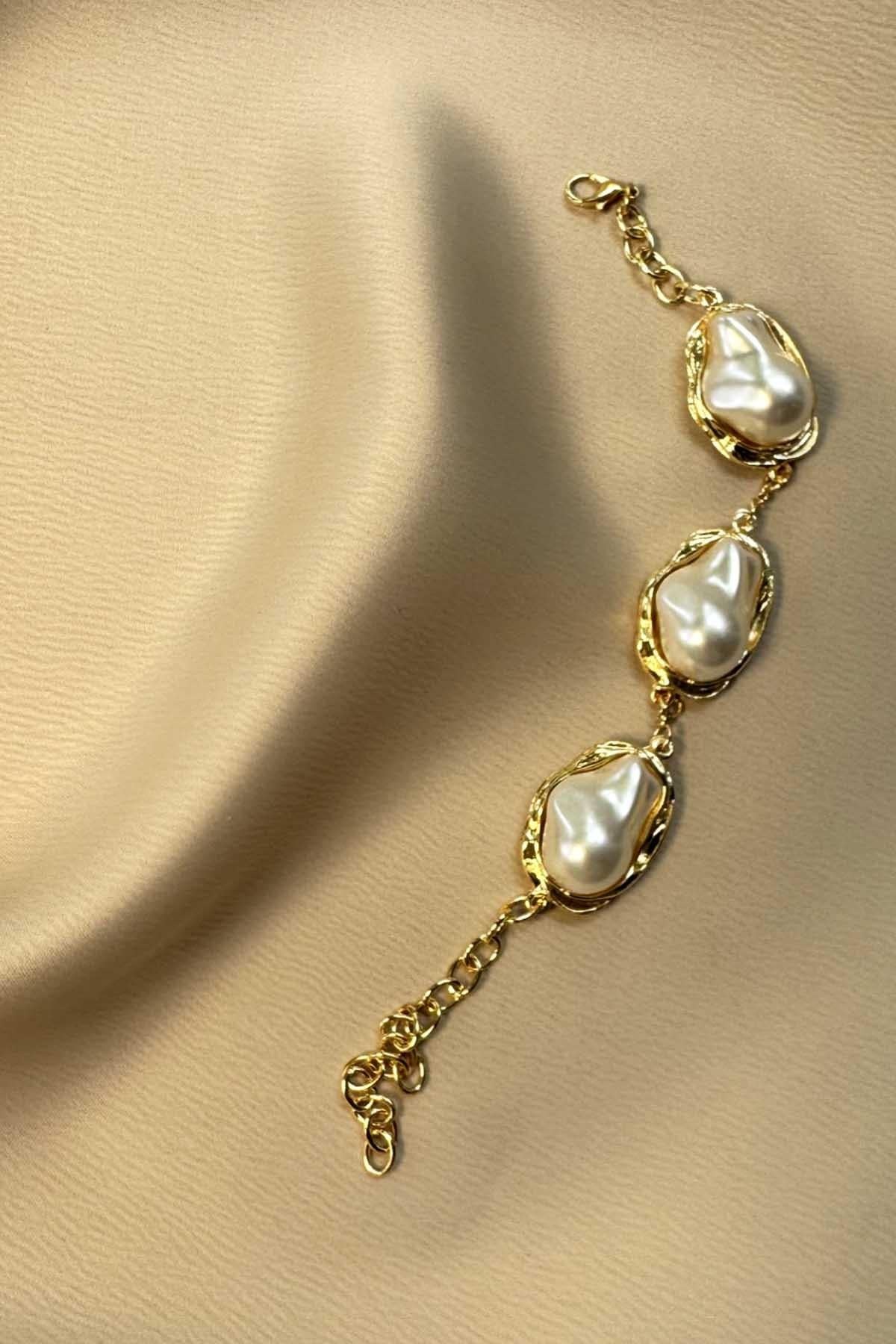 İnci Ruhu Bileklik Gold