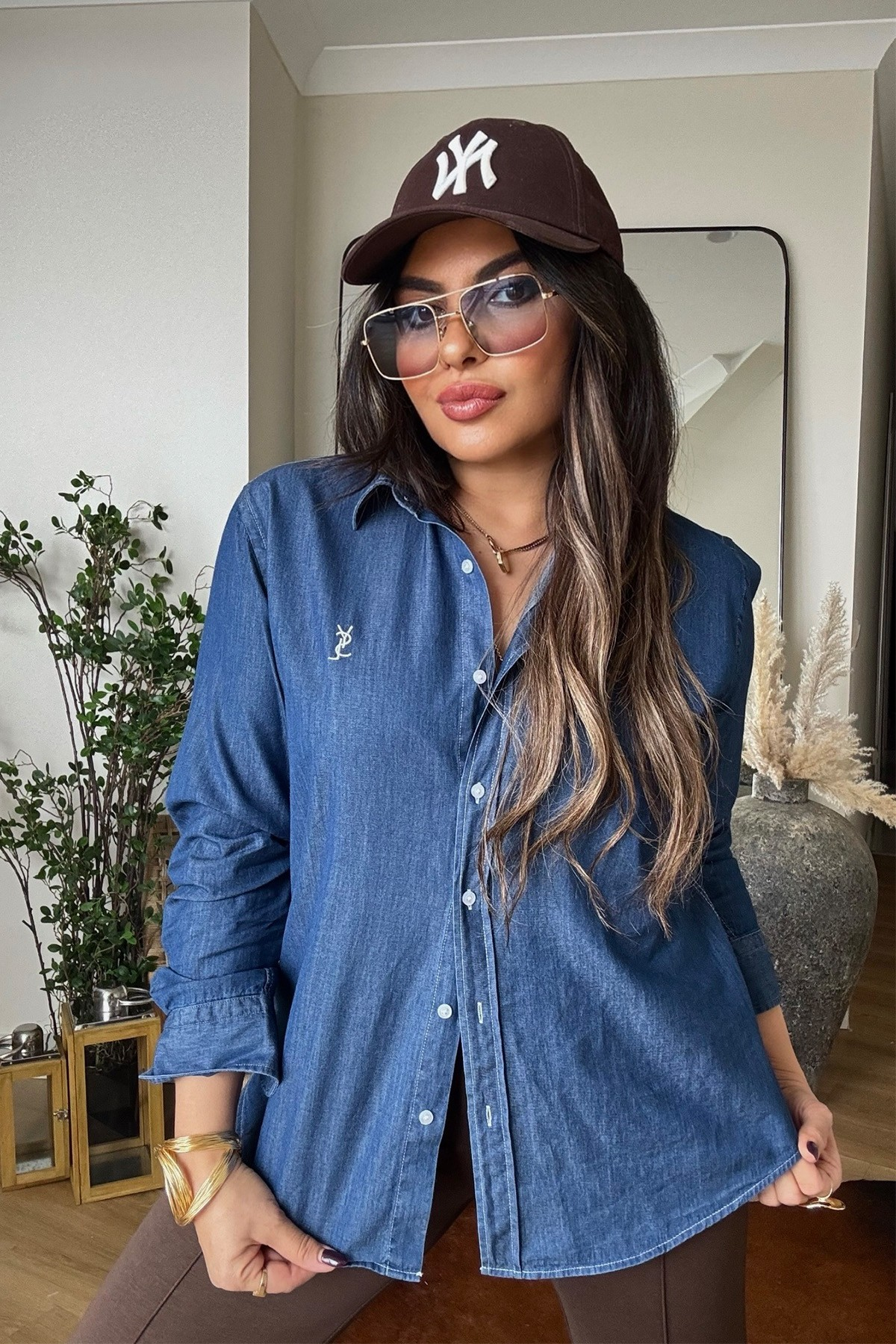Marka Model Jean Gömlek mavi