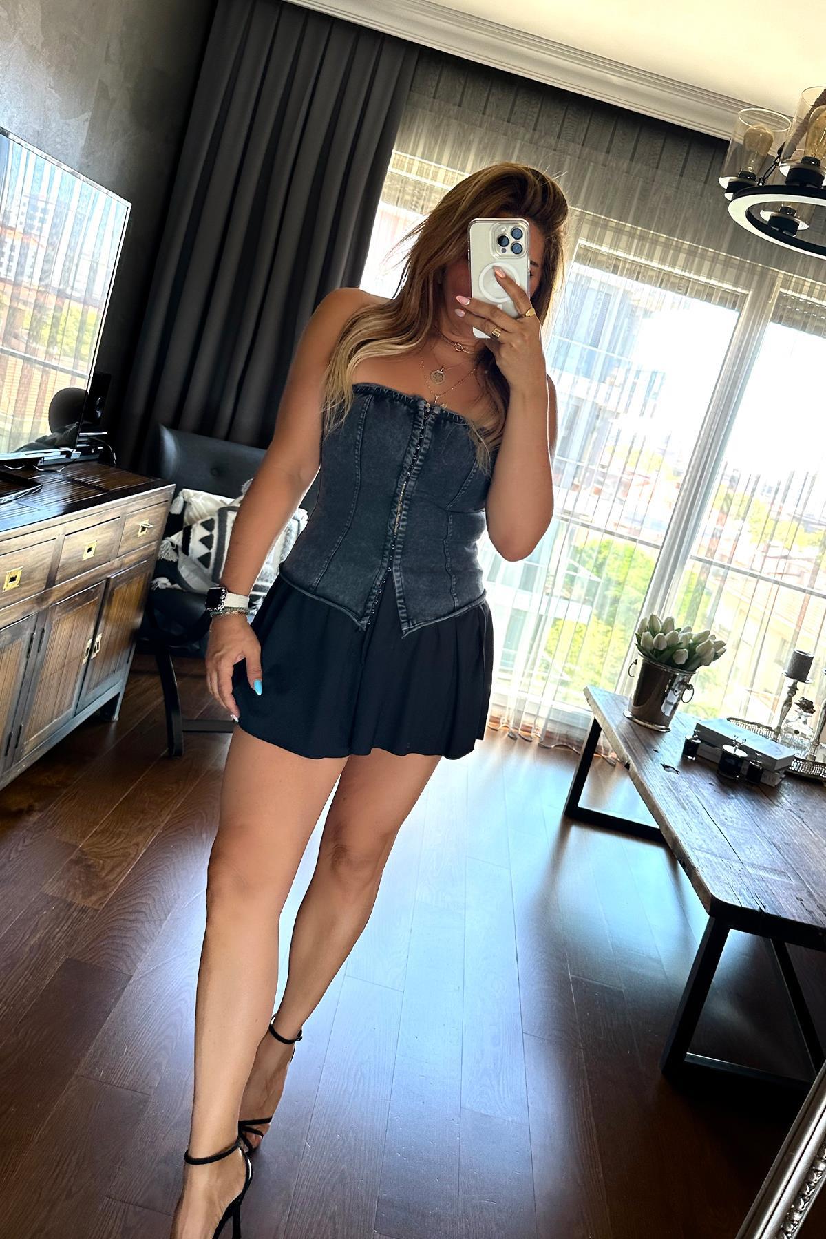 Modal Kumaş Şort Siyah