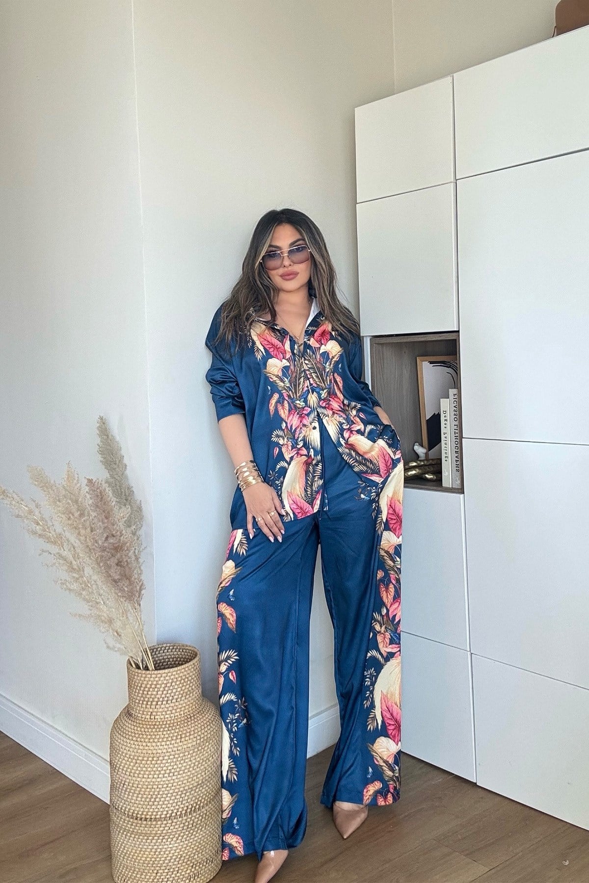 Zimmer Saten Takım Lacivert
