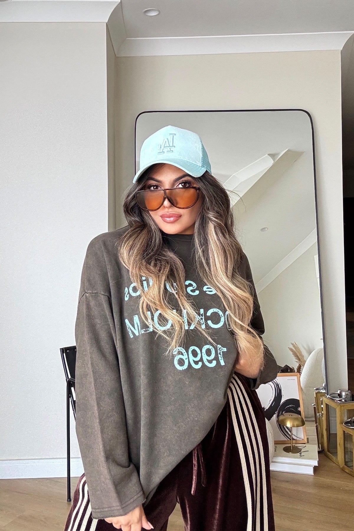 ACN Studio Yıkamalı Sweatshirt Kahve