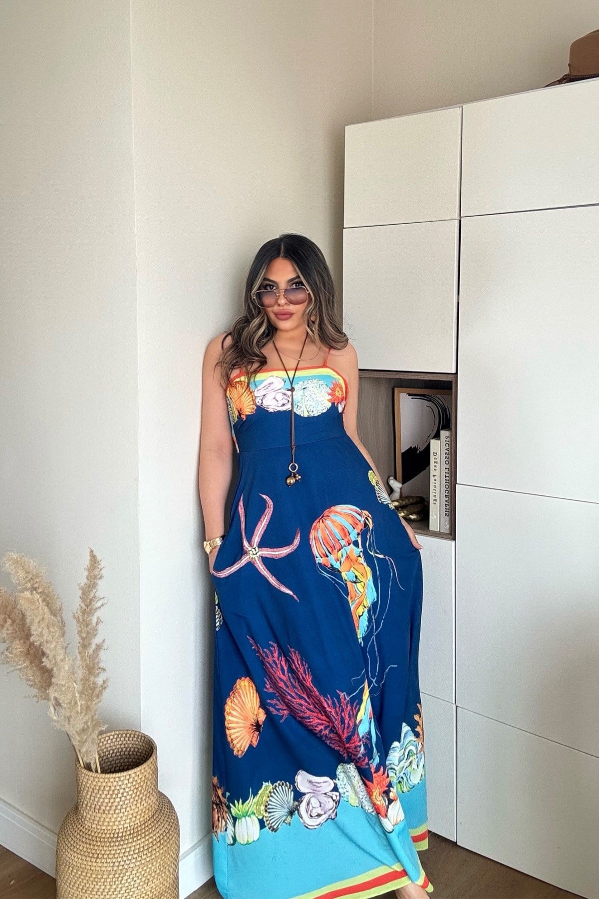 Alms Summer Dress İndigo Mavi