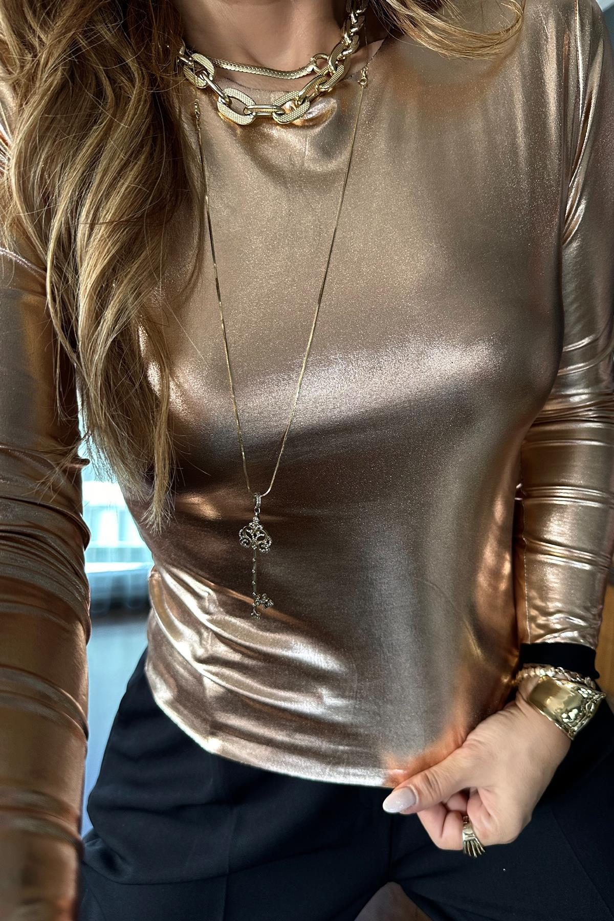 Ayna Efekt Basic Bluz Bronz