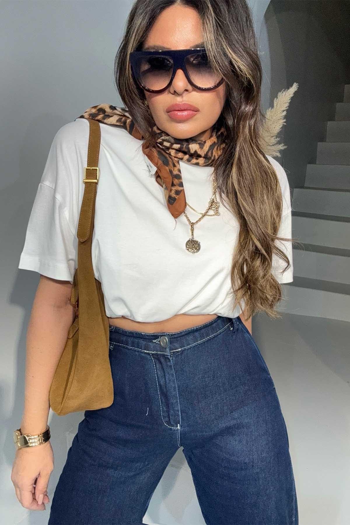 Balon Model Beli Lastikli Crop Ekru