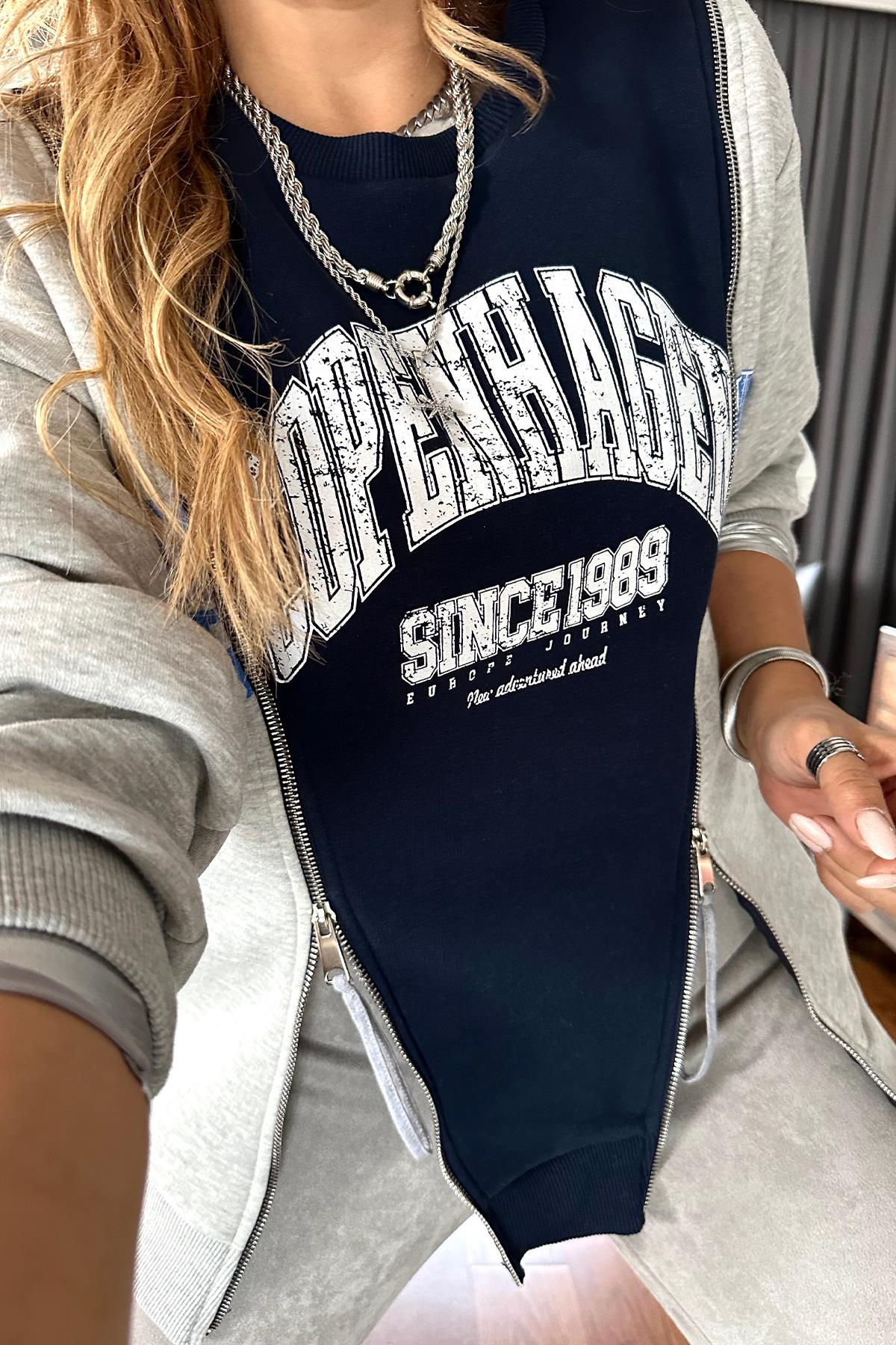 Fermuar Detaylı Copenhagen Sweat Gri