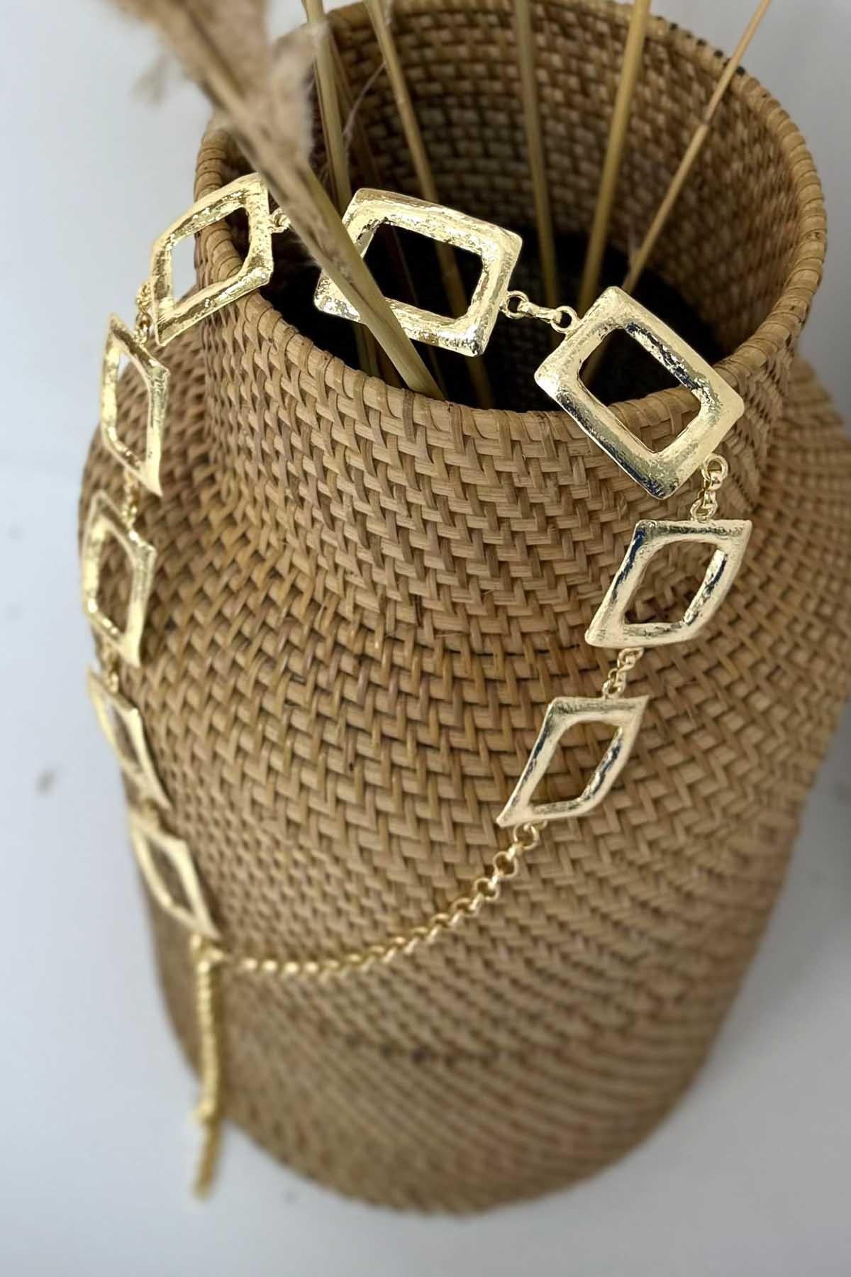 Geometrik Bel Zincir Gold