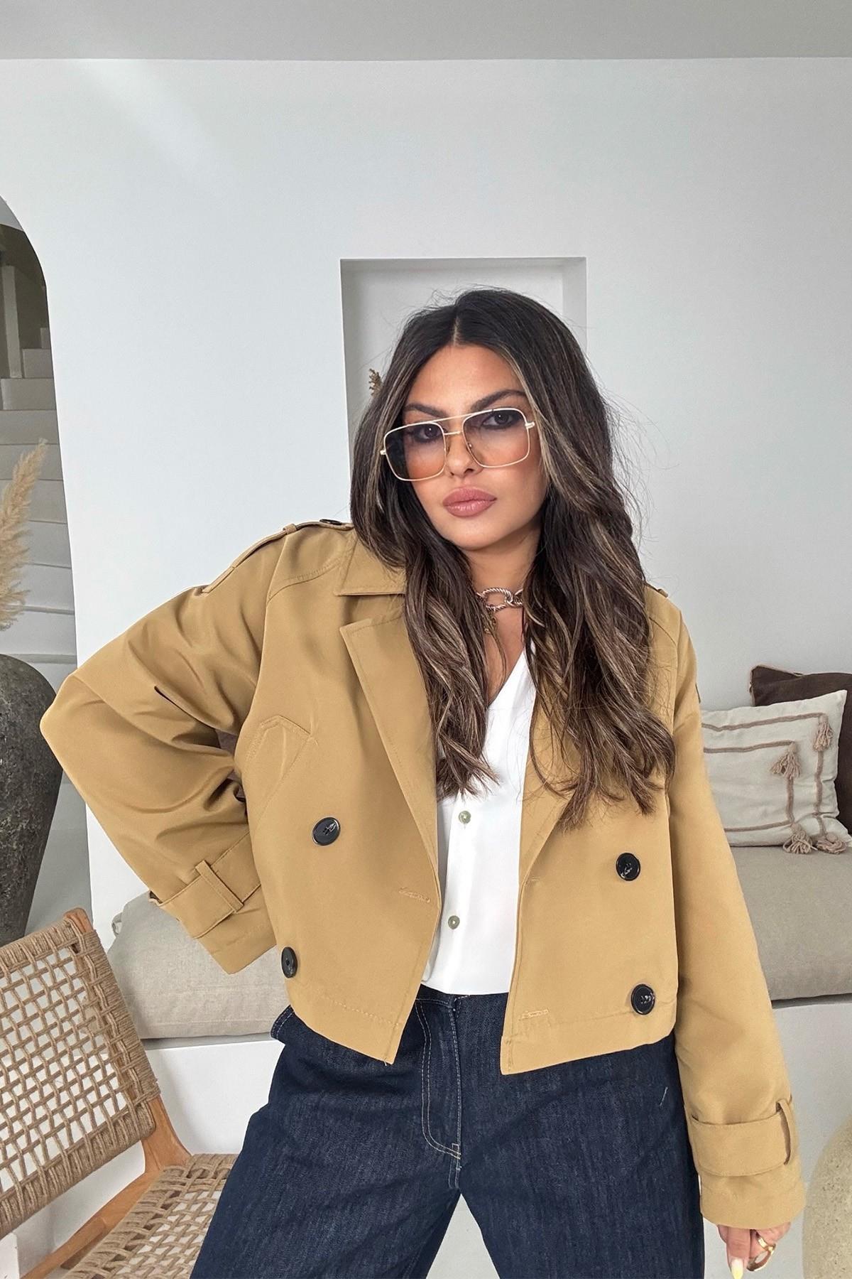 Kısa Trenchcoat Mocha Mousse