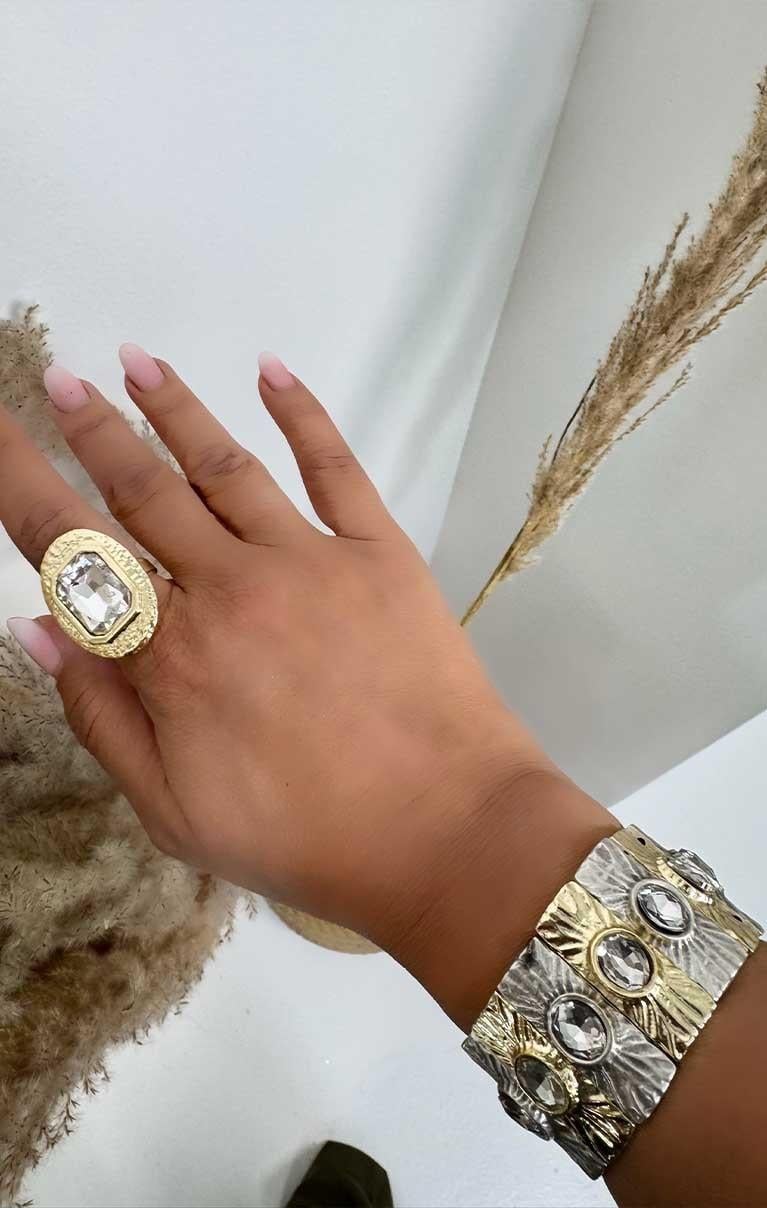 Kontes Bileklik Gold-Beyaz