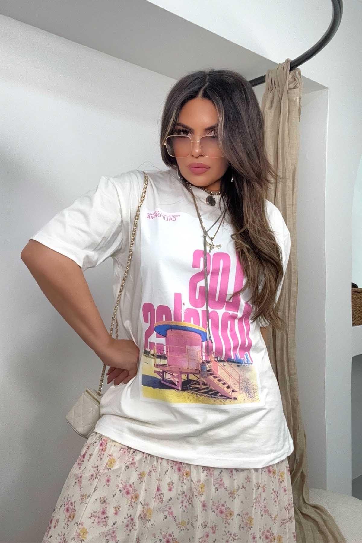 Los Angeles Tshirt Ekru