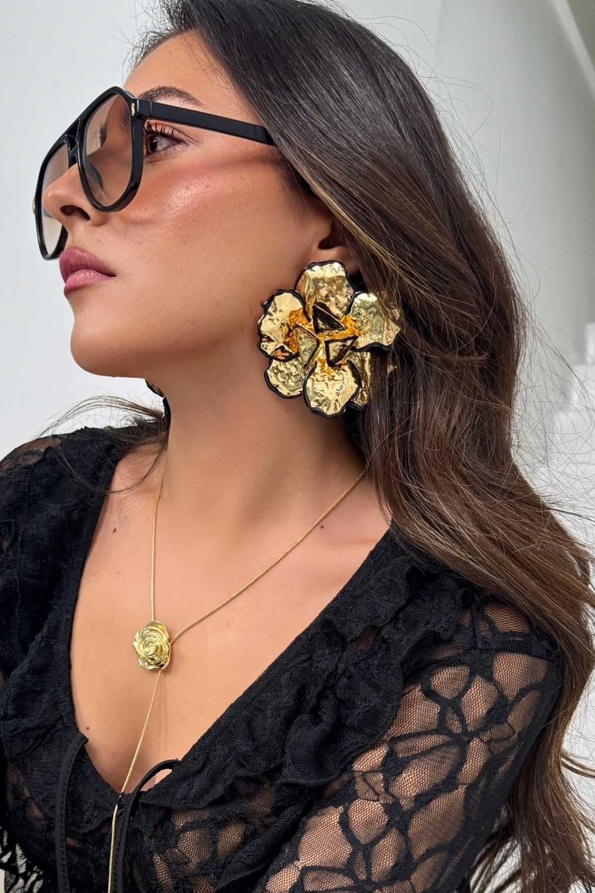 Lotus Küpe Gold