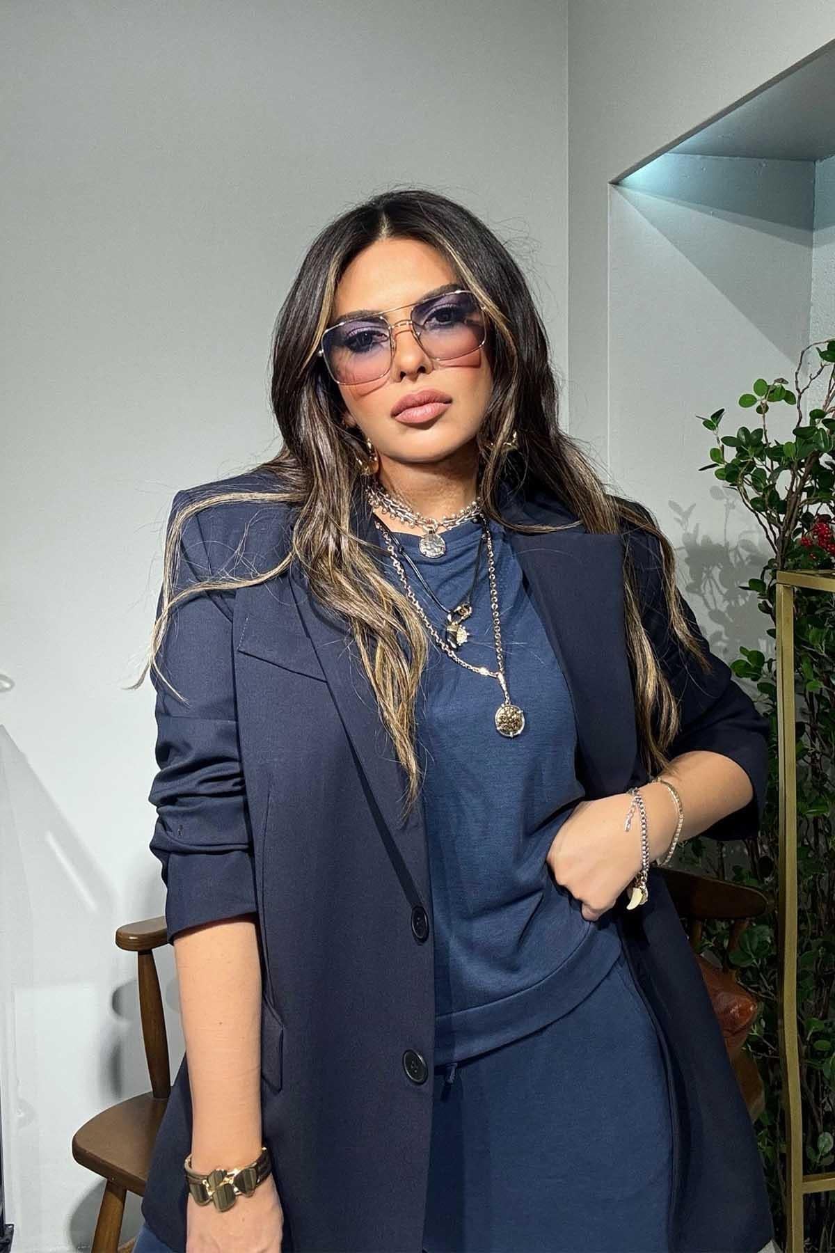Massi Blazer İki Düğmeli Ceket Lacivert