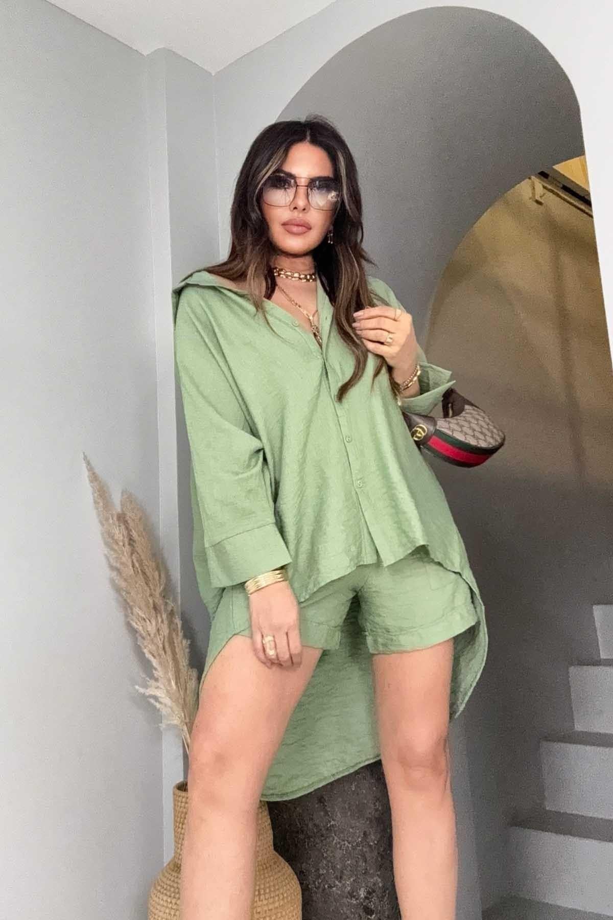 Massi Model Oversize Şortlu Takım Mint