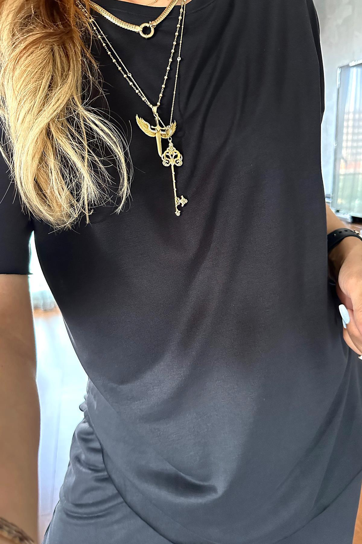 Modal Kumaş Tshirt Siyah