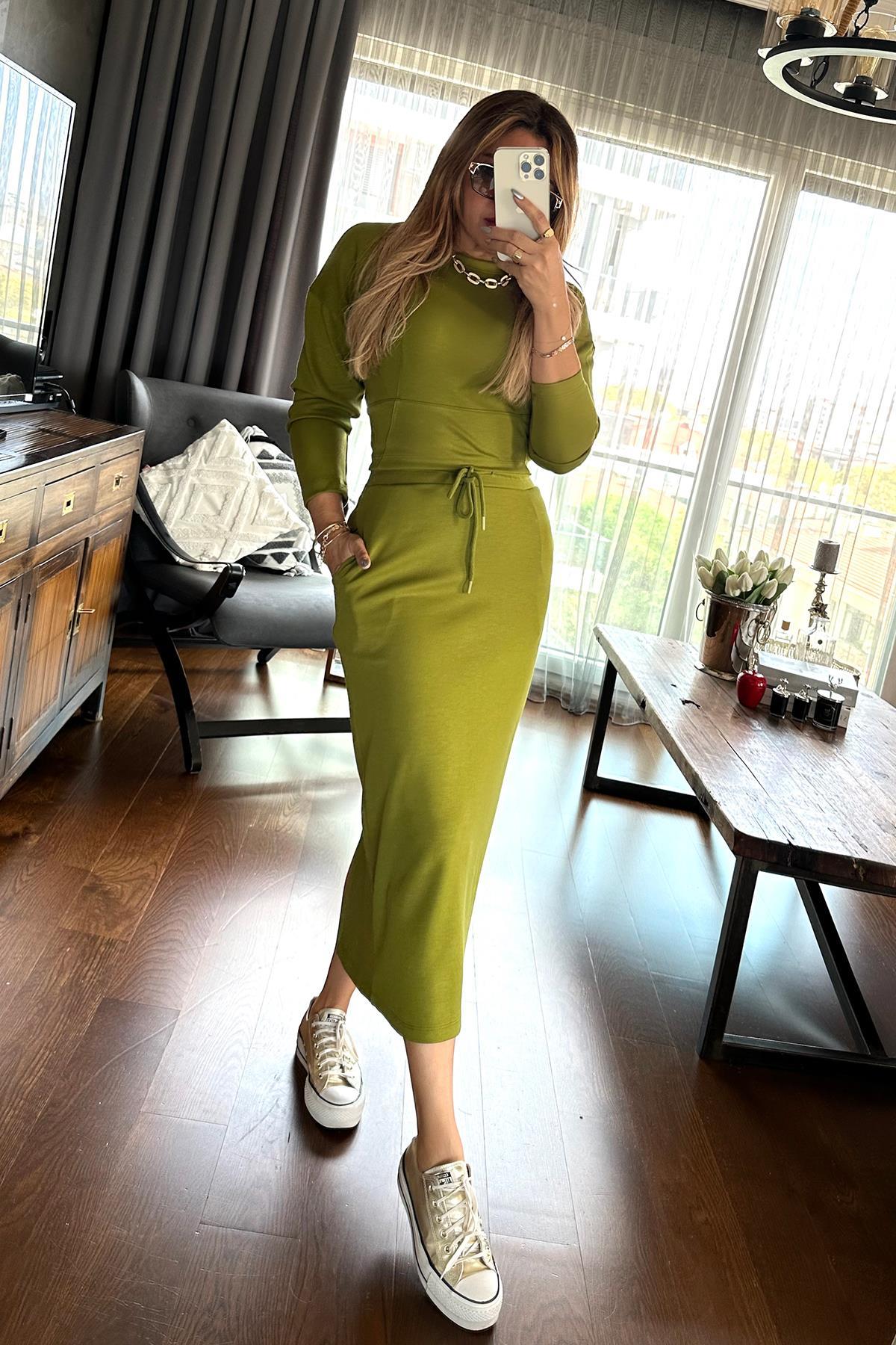 Sweat Kumaş Etekli Takım Fıstık Yeşili