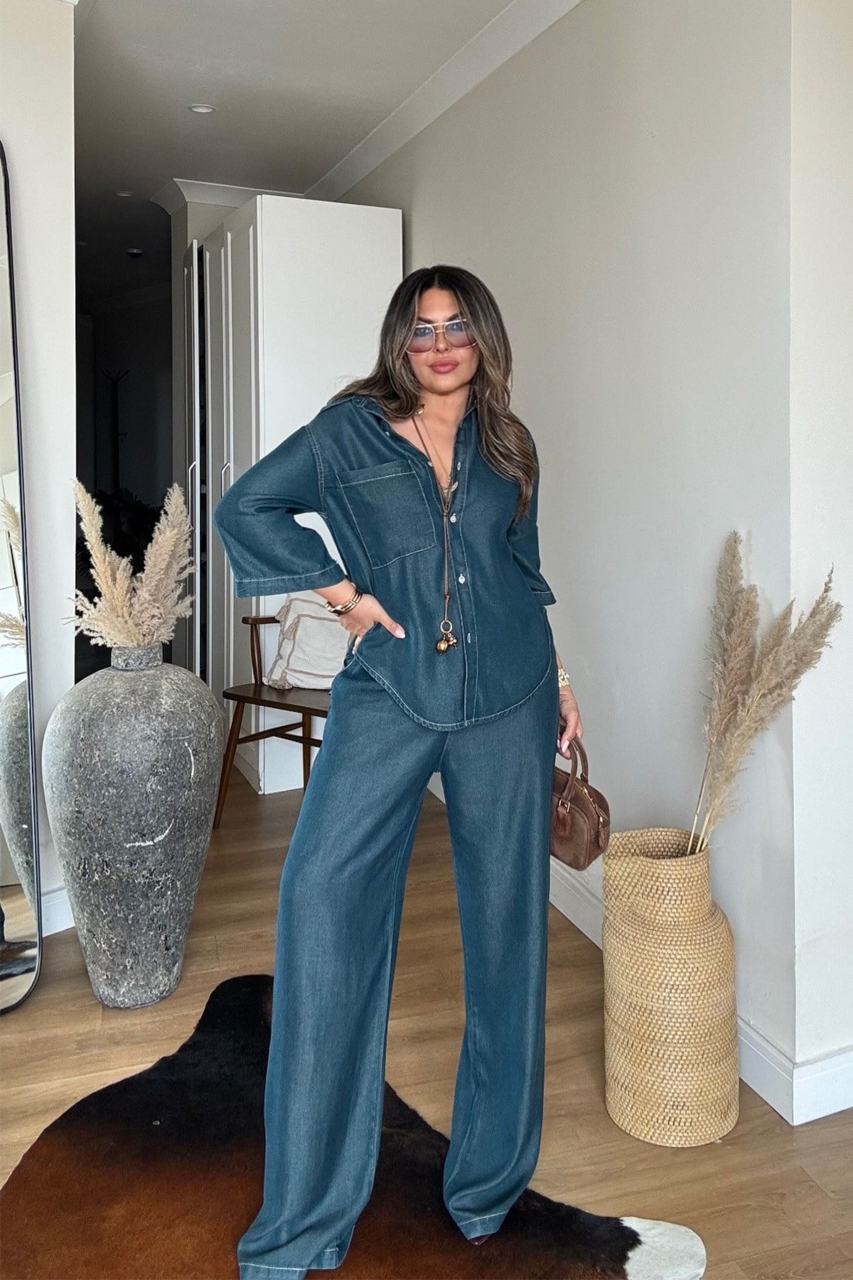 Tencel Kumaş Denim Takım Lacivert