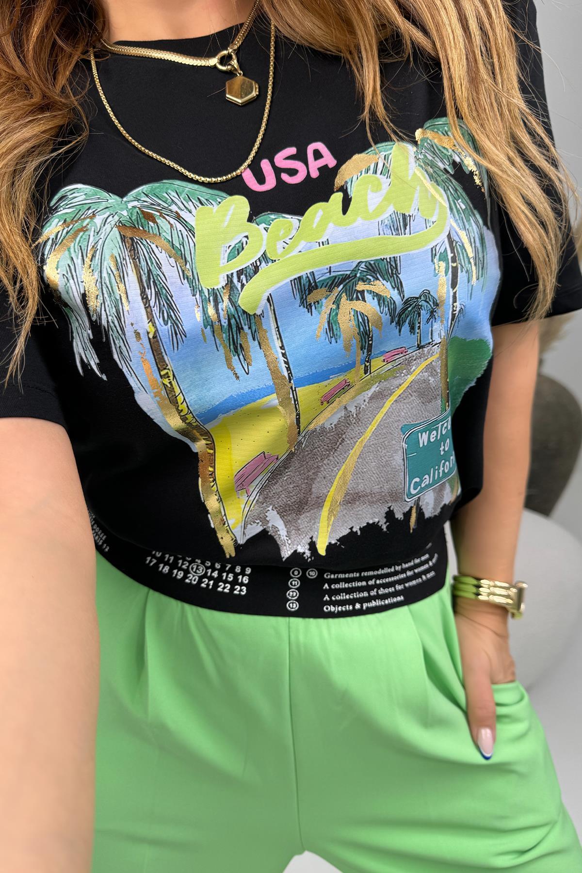 Welcome To California Tshirt Siyah