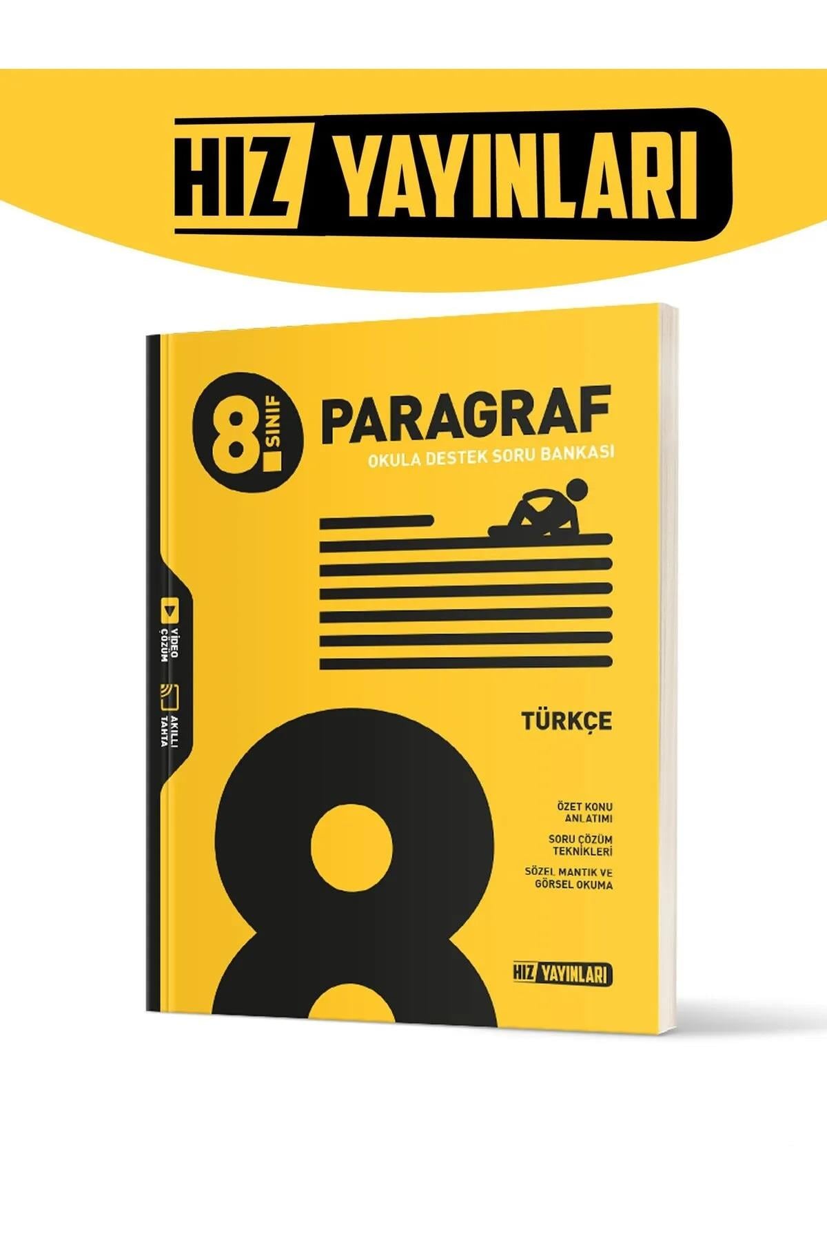 Hız Yayınları - 8. Sınıf Yeni Nesil Türkçe Paragraf Soru Bankası