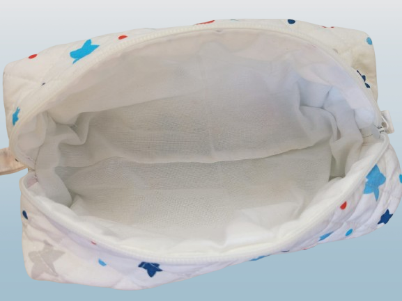 Yıldız Desen Pamuklu Kumaş Makyaj Çantası 22 x 10 x 8cm SYG-YLDZ02