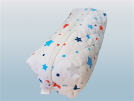 Yıldız Desen Pamuklu Kumaş Makyaj Çantası 22 x 10 x 8cm SYG-YLDZ02