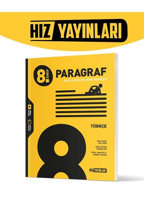 Hız Yayınları - 8. Sınıf Yeni Nesil Türkçe Paragraf Soru Bankası