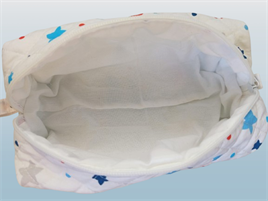 Yıldız Desen Pamuklu Kumaş Makyaj Çantası 22 x 10 x 8cm SYG-YLDZ02