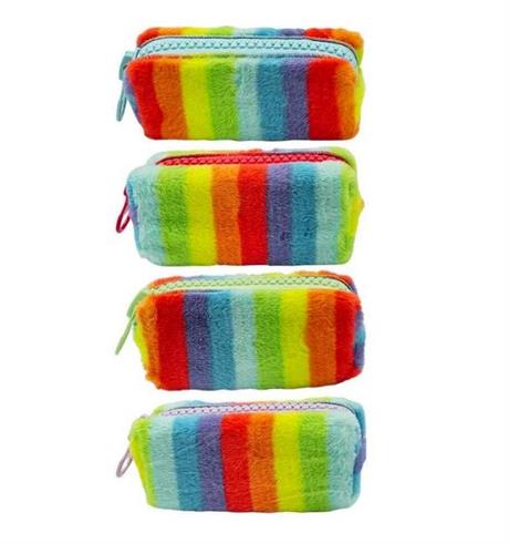 Unicus Big Zip Süper Rainbow Tavşan Tüylü Kalem Kutusu SYG-Unicus988