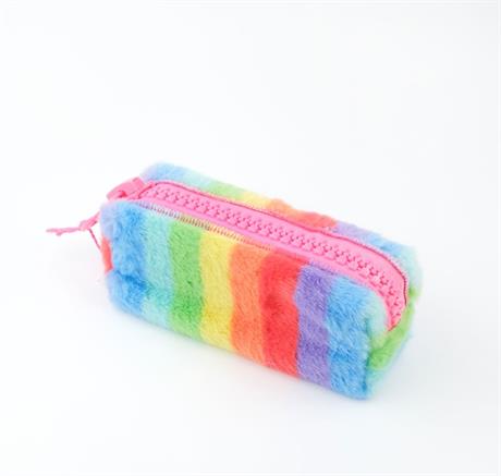 Unicus Big Zip Süper Rainbow Tavşan Tüylü Kalem Kutusu SYG-Unicus988