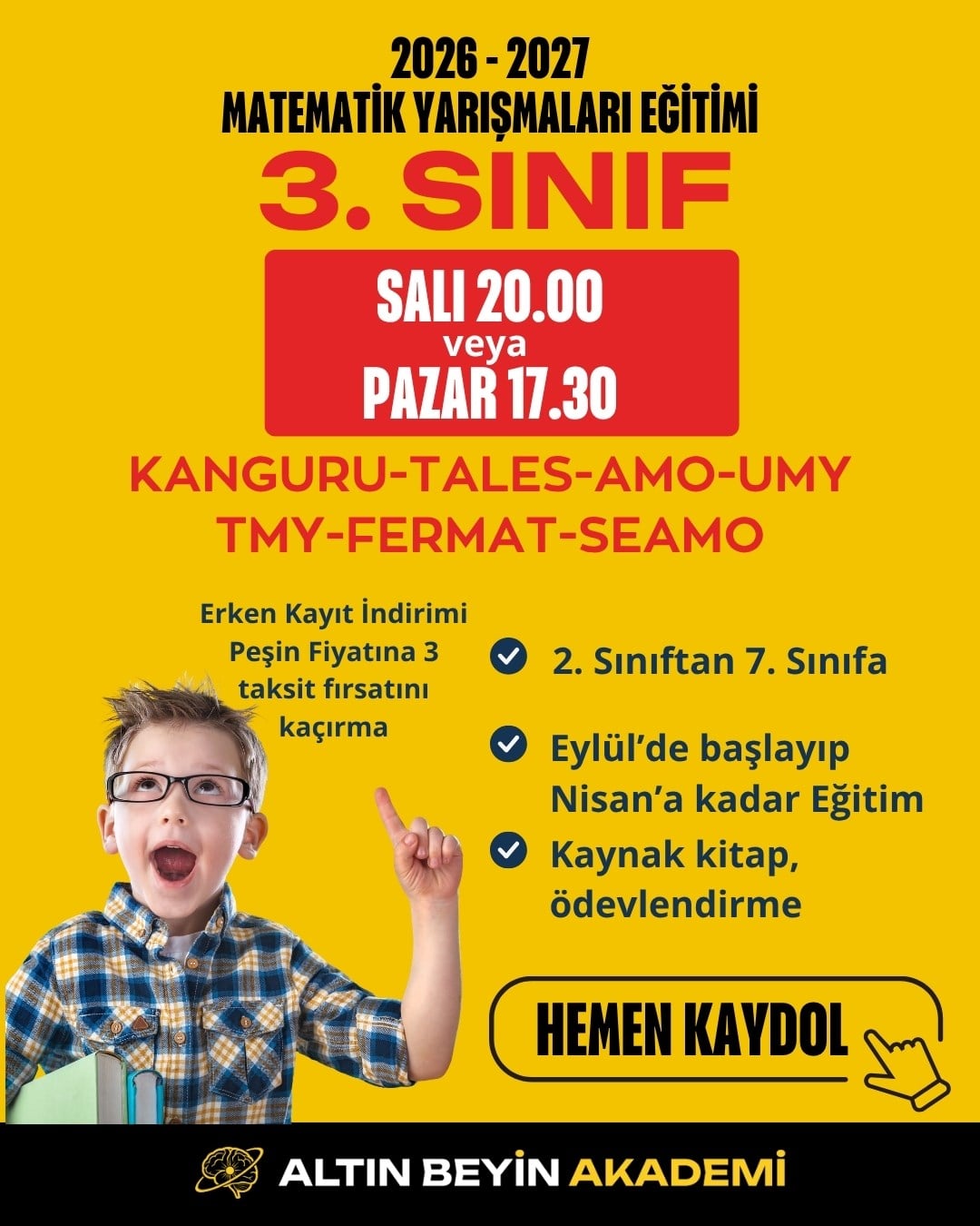 2026-2027 3. Sınıf Matematik Yarışmaları Erken Kayıt Paketi (Kitap Seti) | Bilsem Kanguru Matematik Hazırlık