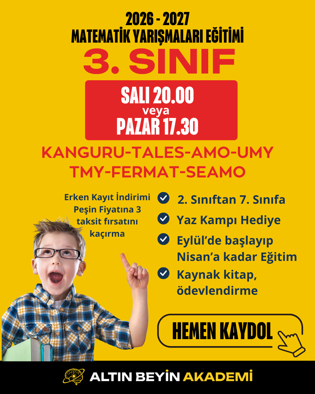 2026-2027 3. Sınıf Matematik Yarışmaları Erken Kayıt Paketi (Kitap Seti) | Bilsem Kanguru Matematik Hazırlık