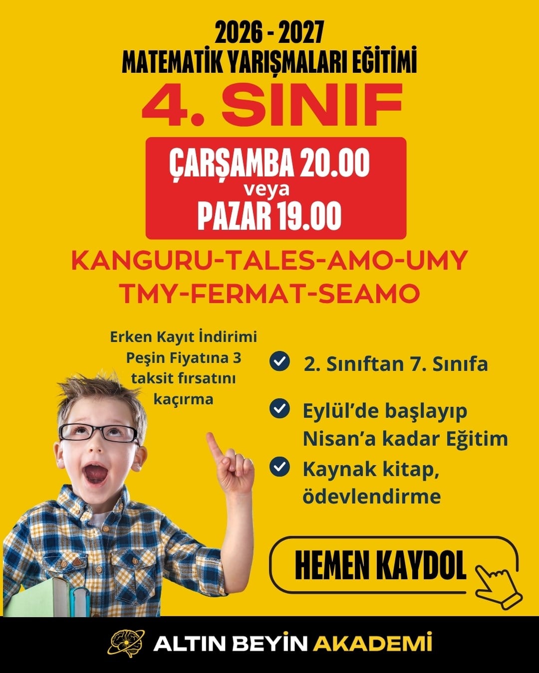 2026-2027 4. Sınıf Matematik Yarışmaları Erken Kayıt Paketi (Kitap Seti) | Bilsem Kanguru Matematik Hazırlık