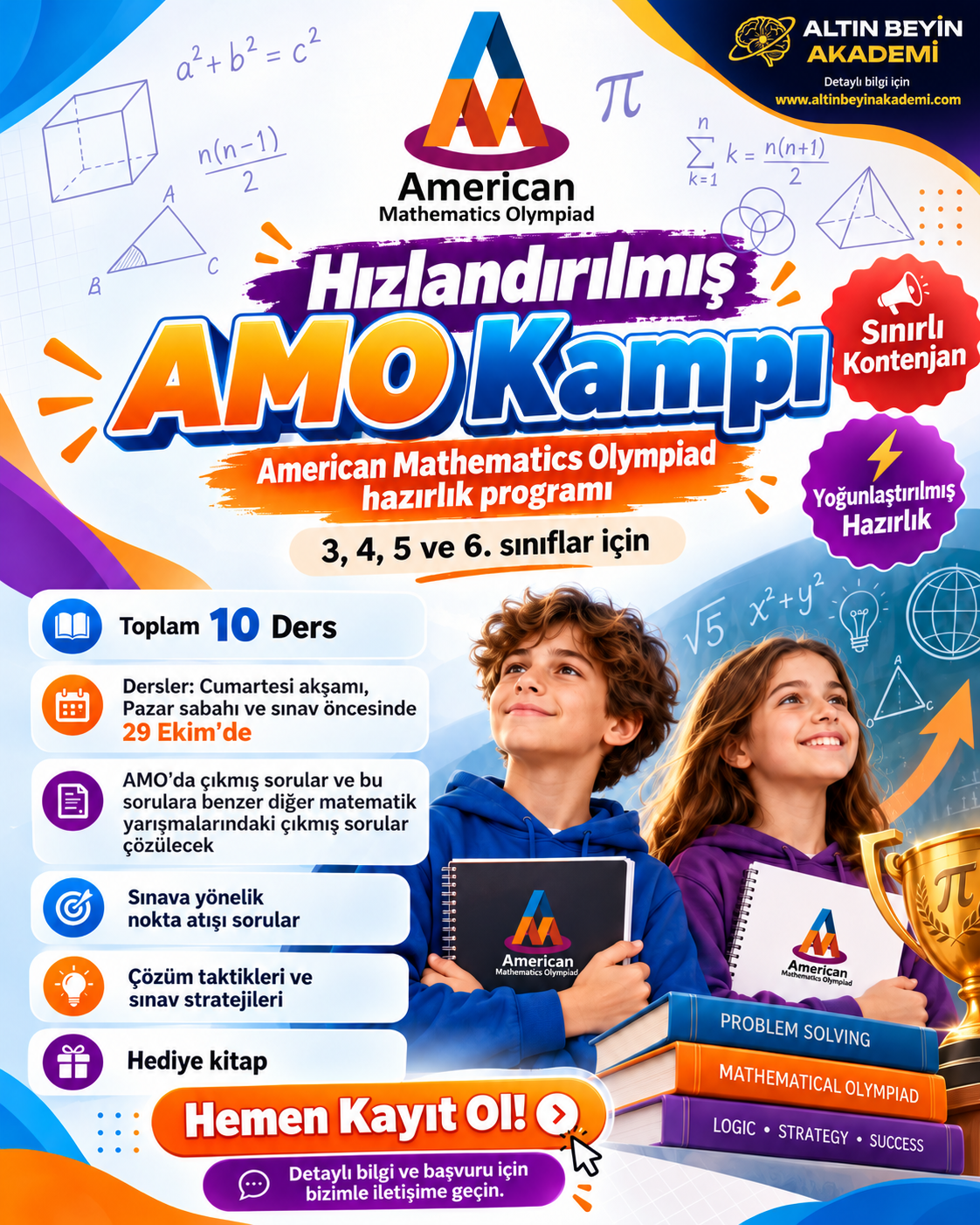 Hızlandırılmış AMO Kampı | Amerikan Matematik Olimpiyatları Hazırlık Paketi | 3, 4, 5 ve 6. Sınıflar | Bilsem Kanguru Matematik Hazırlık