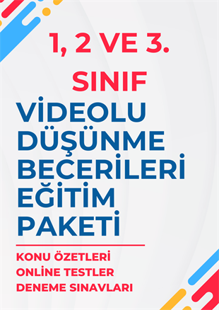 1, 2 ve 3. Sınıf Videolu Düşünme Becerileri Eğitim Paketi | Bilsem Kanguru Matematik Hazırlık