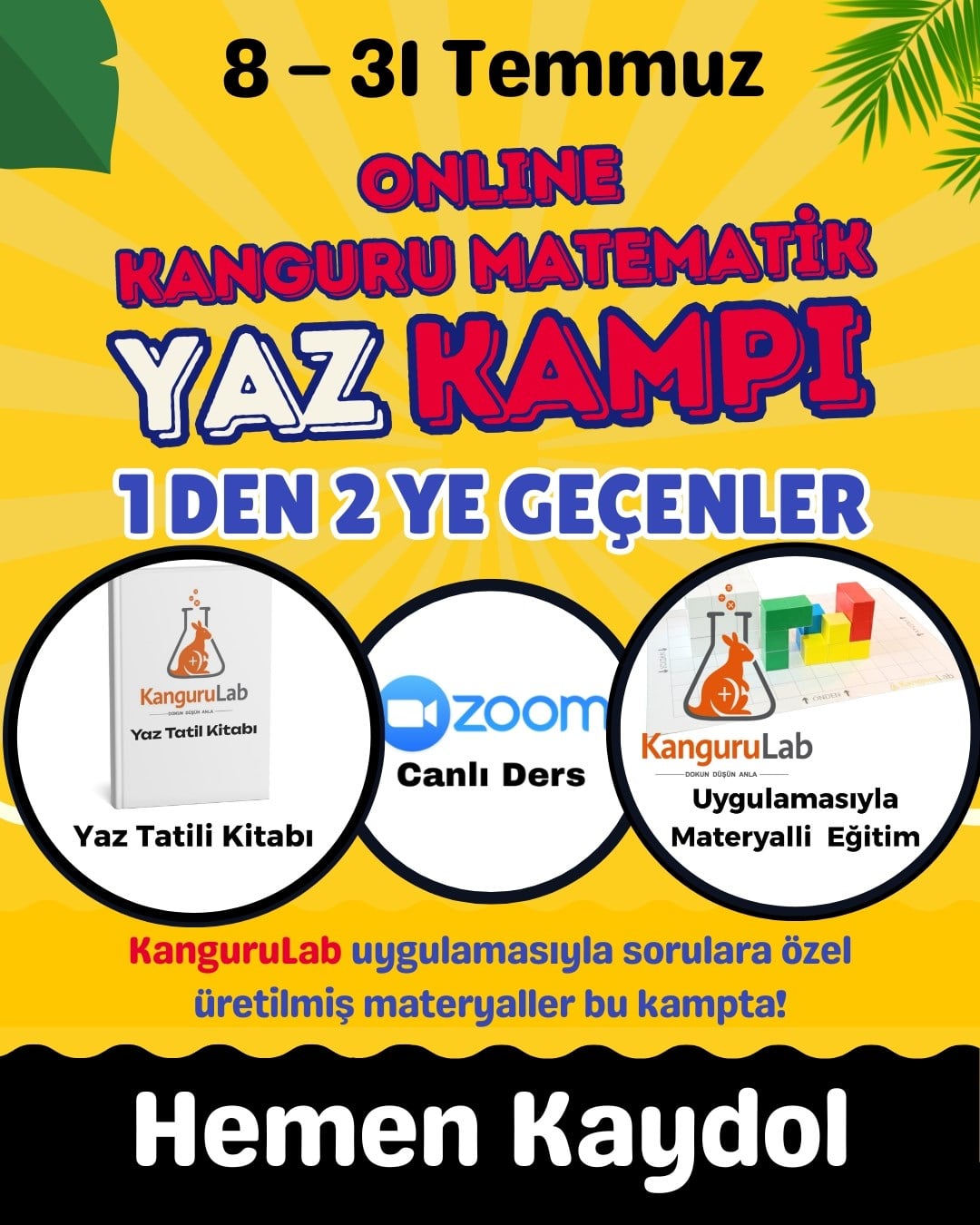 1 den 2 ye Kanguru Matematik Yaz Paketi Eğitim Seti | Bilsem Kanguru Matematik Hazırlık