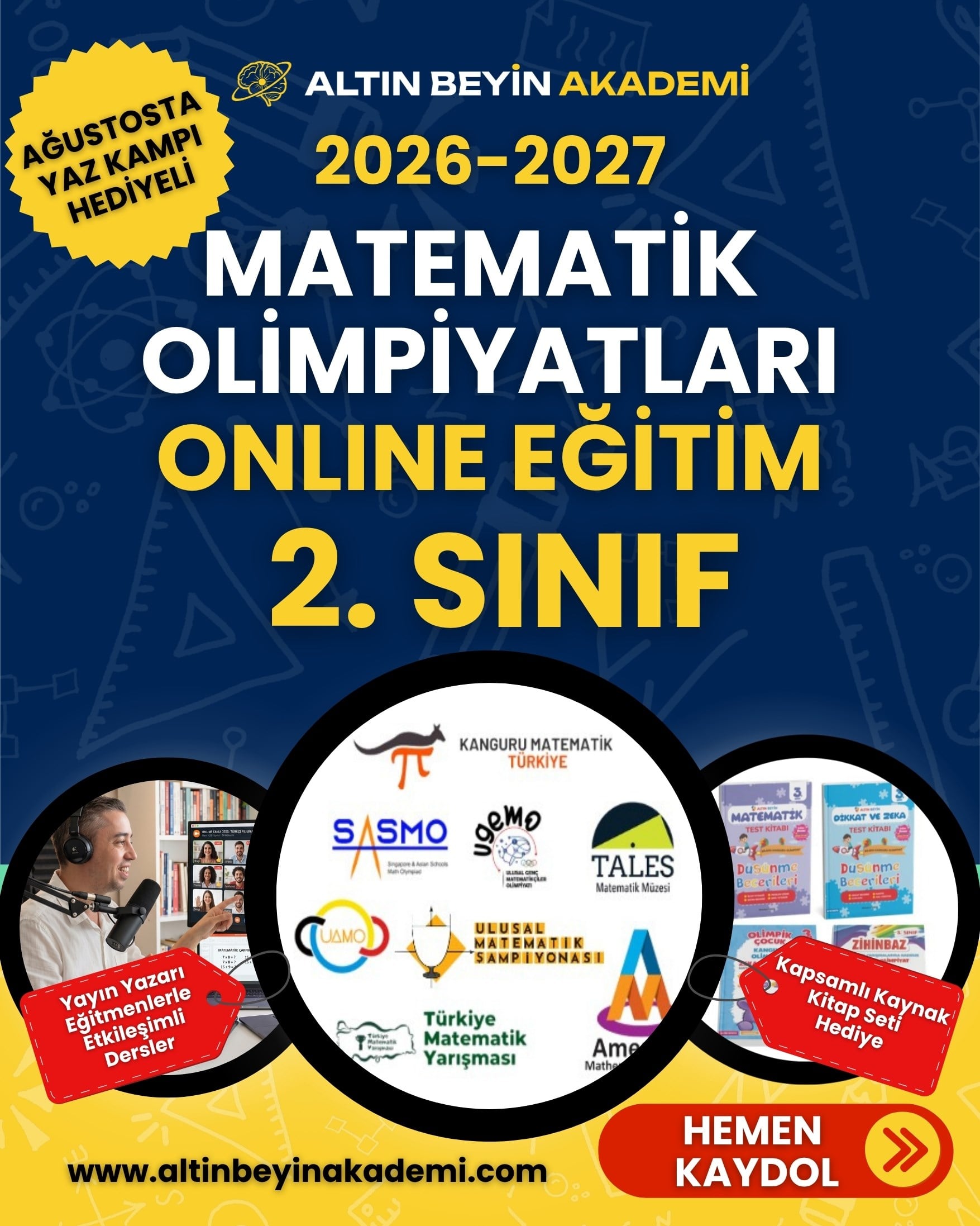 2026-2027 2. Sınıf Matematik Yarışmaları Erken Kayıt Paketi (Kitap Seti) | Bilsem Kanguru Matematik Hazırlık