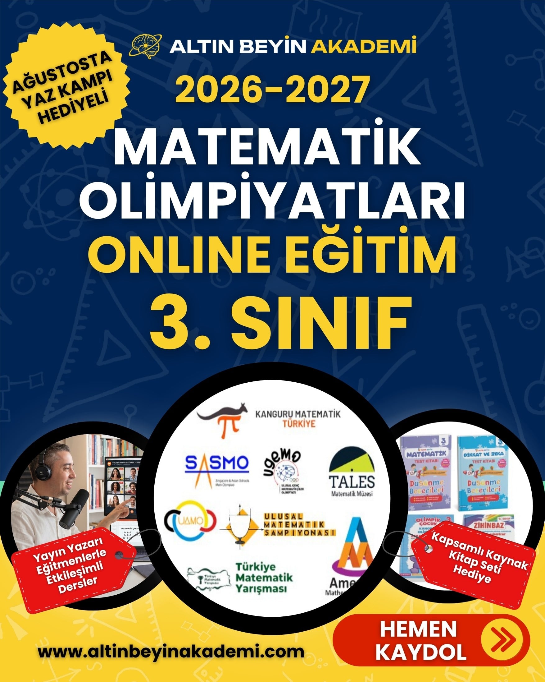 2026-2027 3. Sınıf Matematik Yarışmaları Erken Kayıt Paketi (Kitap Seti) | Bilsem Kanguru Matematik Hazırlık