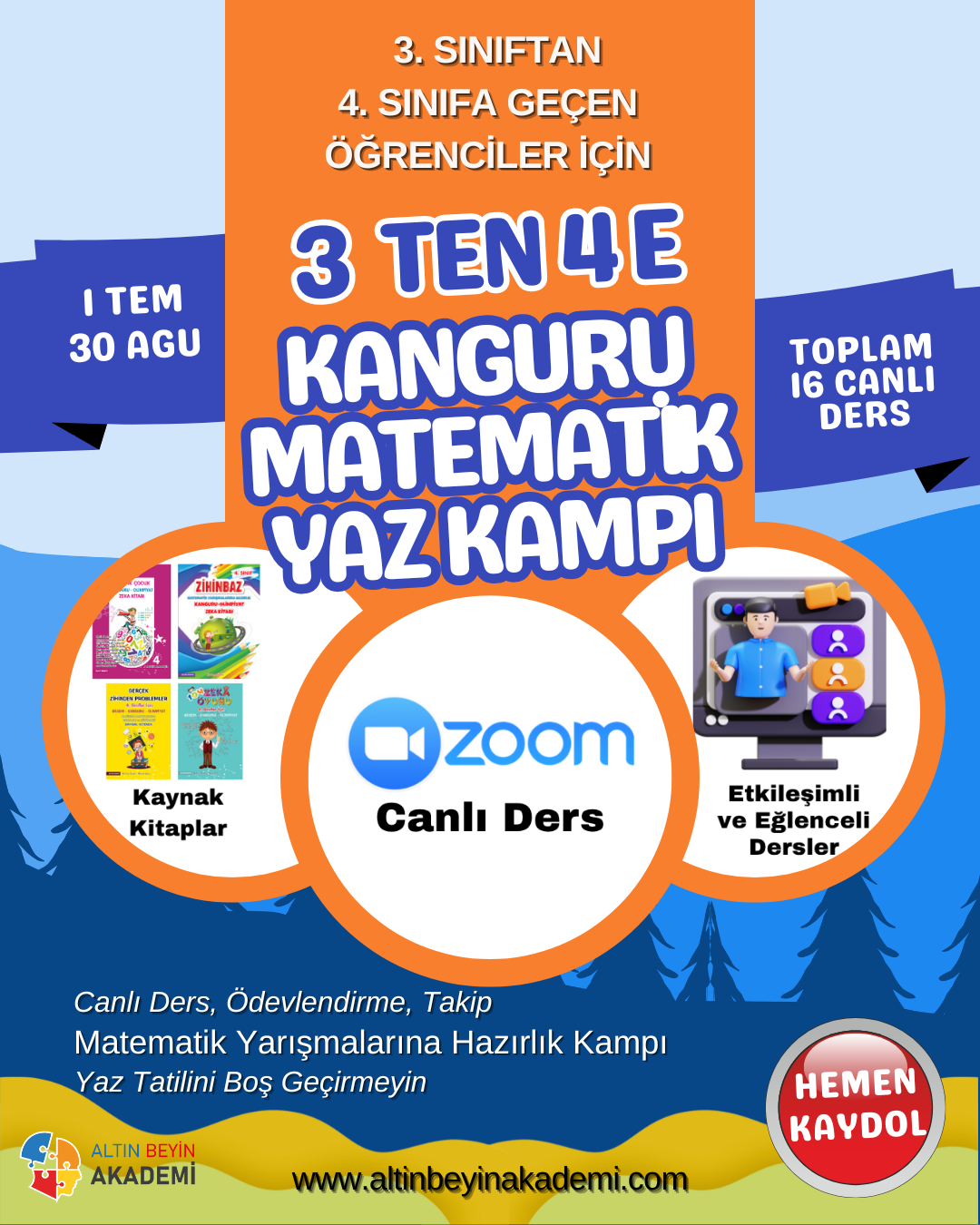 3 den 4 e Kanguru Matematik Yaz Kampı | Bilsem Kanguru Matematik Hazırlık