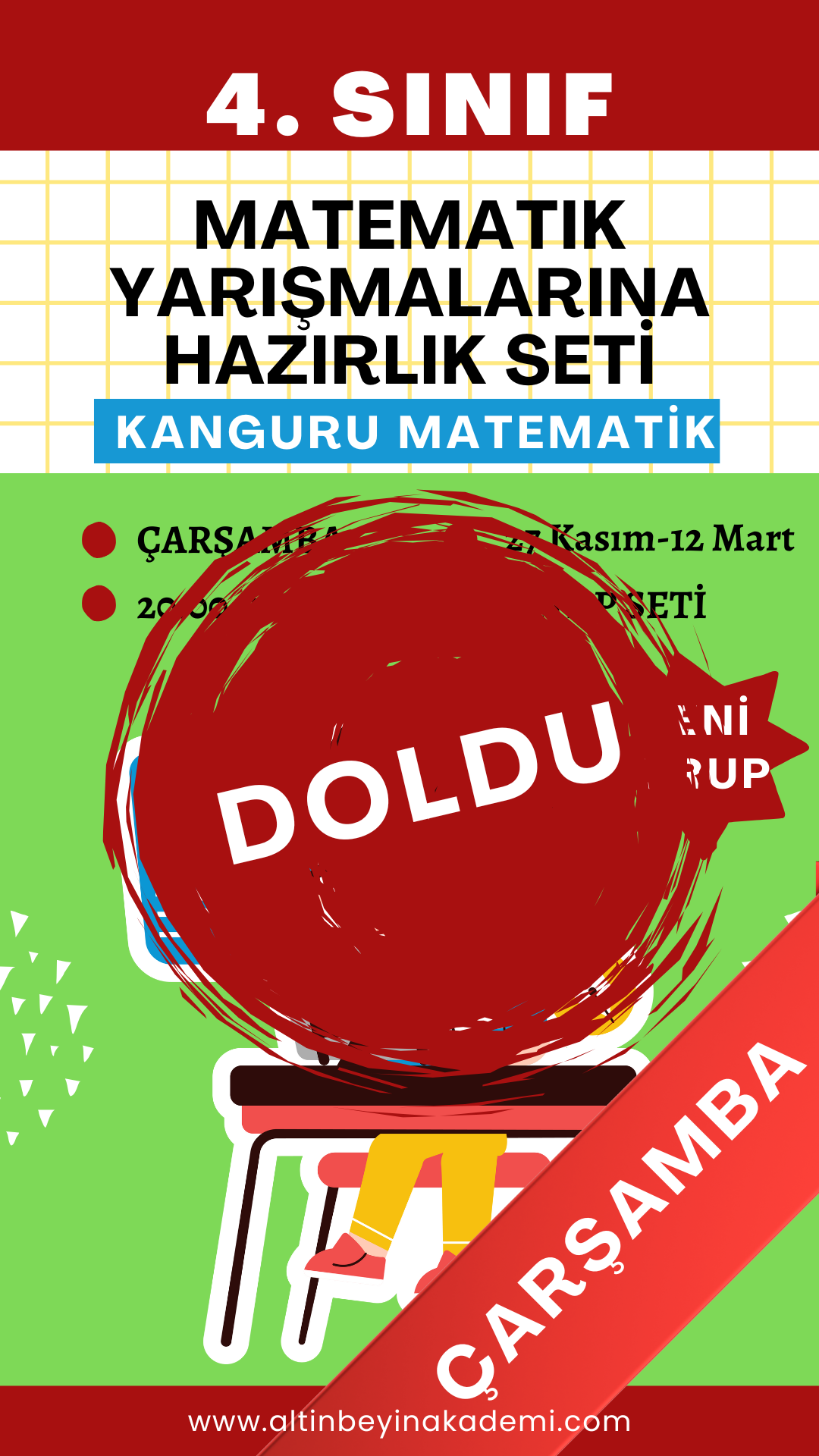 4. Sınıf Matematik Yarışmalarına Hazırlık Seti 2. Grup (Çarşamba) | Bilsem Kanguru Matematik Hazırlık