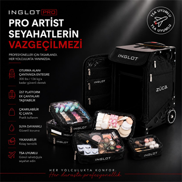 INGLOT Pro Artist Case by ZUCA Profesyonel Makyaj Çantası Tekerlekli Makyaj Artist Çantası