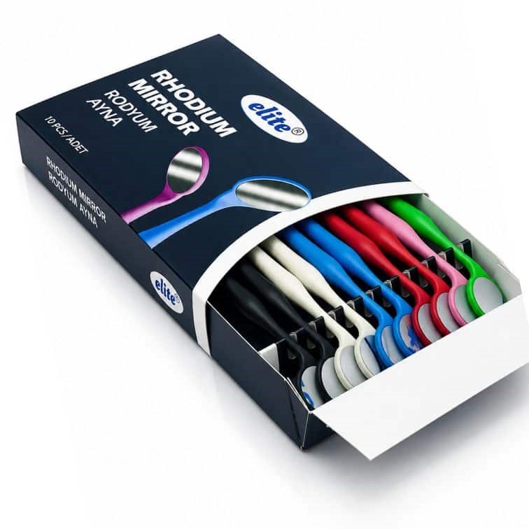 Elite Rodyum Ayna 10 Dental Muayene Aynası 10 lu