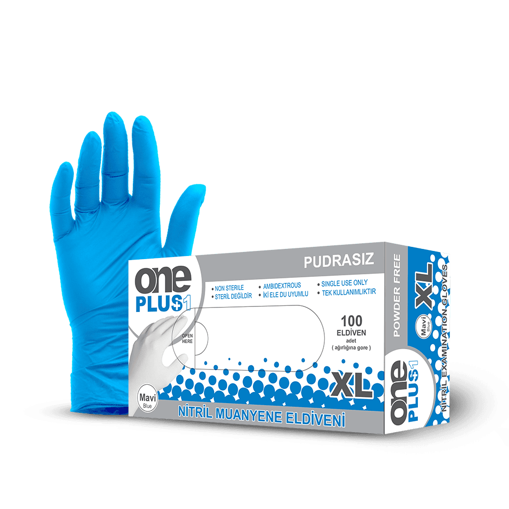 Oneplus Nitril Eldiven Pudrasız Mavi